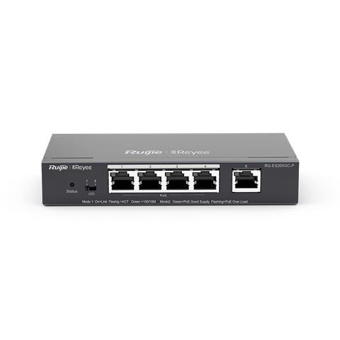 Ruijie Networks - RG-ES205GC-P switch Gestionado L2 Gigabit Ethernet (10/100/1000) Energía sobre Ethernet (PoE)