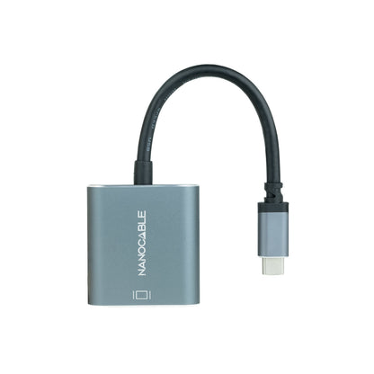 Nanocable - Conversor USB-C a DVI-D  15 cm  Gris