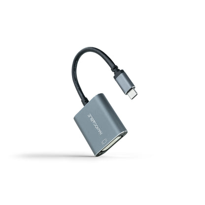 Nanocable - Conversor USB-C a DVI-D  15 cm  Gris