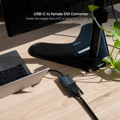 Nanocable - Conversor USB-C a DVI-D  15 cm  Gris