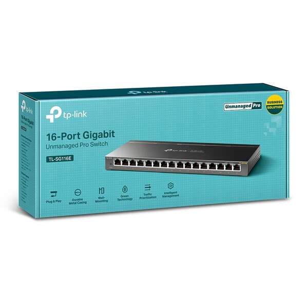 TP-Link Switch de 16 Puertos Gigabit - No Gestionable Pro - Plug & Play - Tecnologia Verde 1 pieza(s)