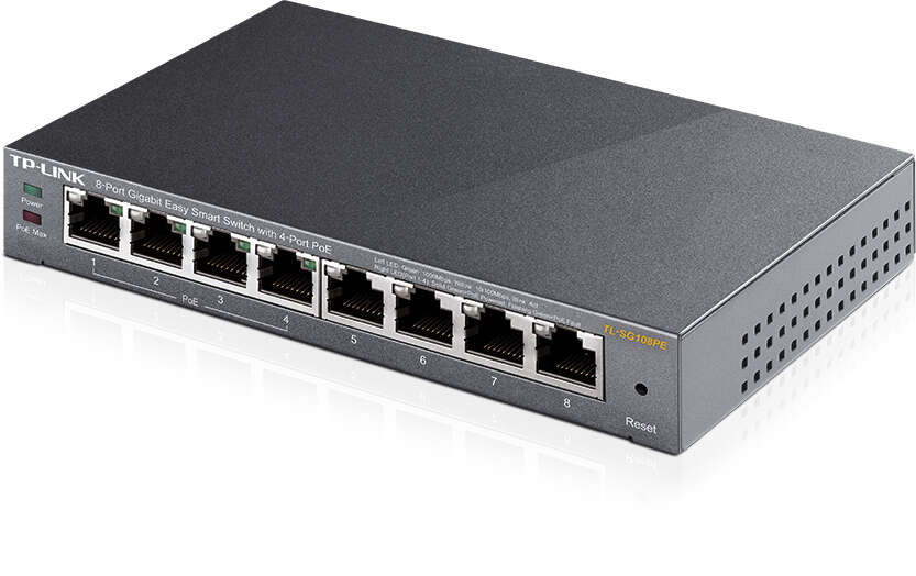 TP-Link Switch Easy Smart de 8 Puertos Gigabit - 4 Puertos PoE 1 pieza(s)