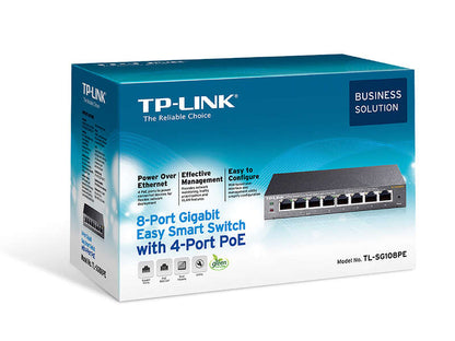 TP-Link Switch Easy Smart de 8 Puertos Gigabit - 4 Puertos PoE 1 pieza(s)