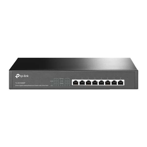 TP-Link Switch  Sobremesa - 8 Puertos Gigabit con PoE+  - Montaje en Rack 1 pieza(s)