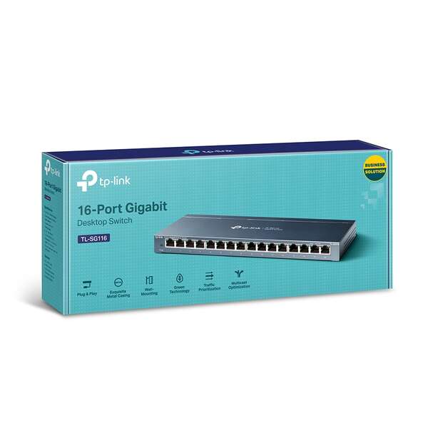 TP-Link Switch de 16 Puertos Gigabit No Gestionable - Tecnologia Verde - Control de Flujo - Plug & Play 1 pieza(s)