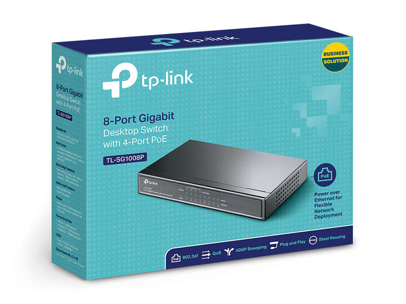 TP-Link Switch de Sobremesa - 8 Puertos Gigabit con 4 Puertos PoE 1 pieza(s)