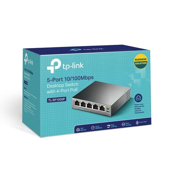 TP-Link Switch de Sobremesa - 5 Puertos a 10/100 Mbps PoE 1 pieza(s)