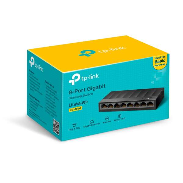 TP-Link Switch de Escritorio - 8 Puertos 10/100/1000Mbps - Tecnologia Verde - Control de Flujo - Plug & Play 1 pieza(s)