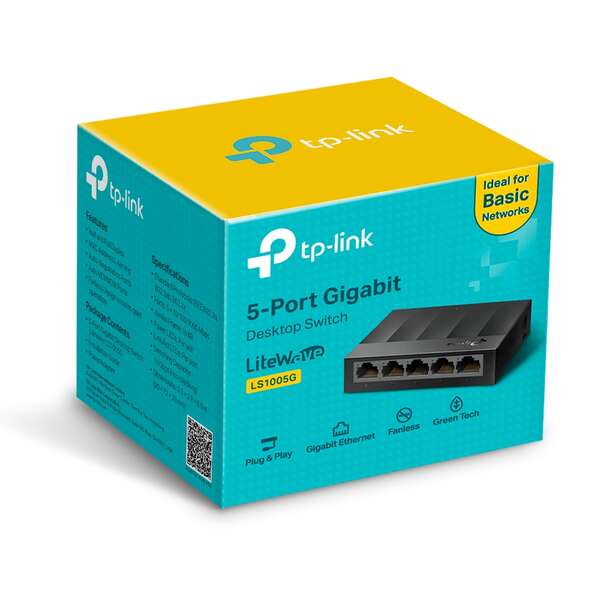 TP-Link Switch de Escritorio - 5 Puertos 10/100/1000Mbps - Tecnologia Verde - Control de Flujo - Plug & Play 1 pieza(s)