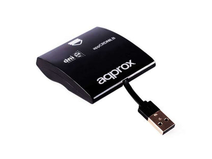 Approx Lector de DNI Electronico/Tarjeta Sanitaria - USB 2.0 - Color Negro 1 pieza(s)