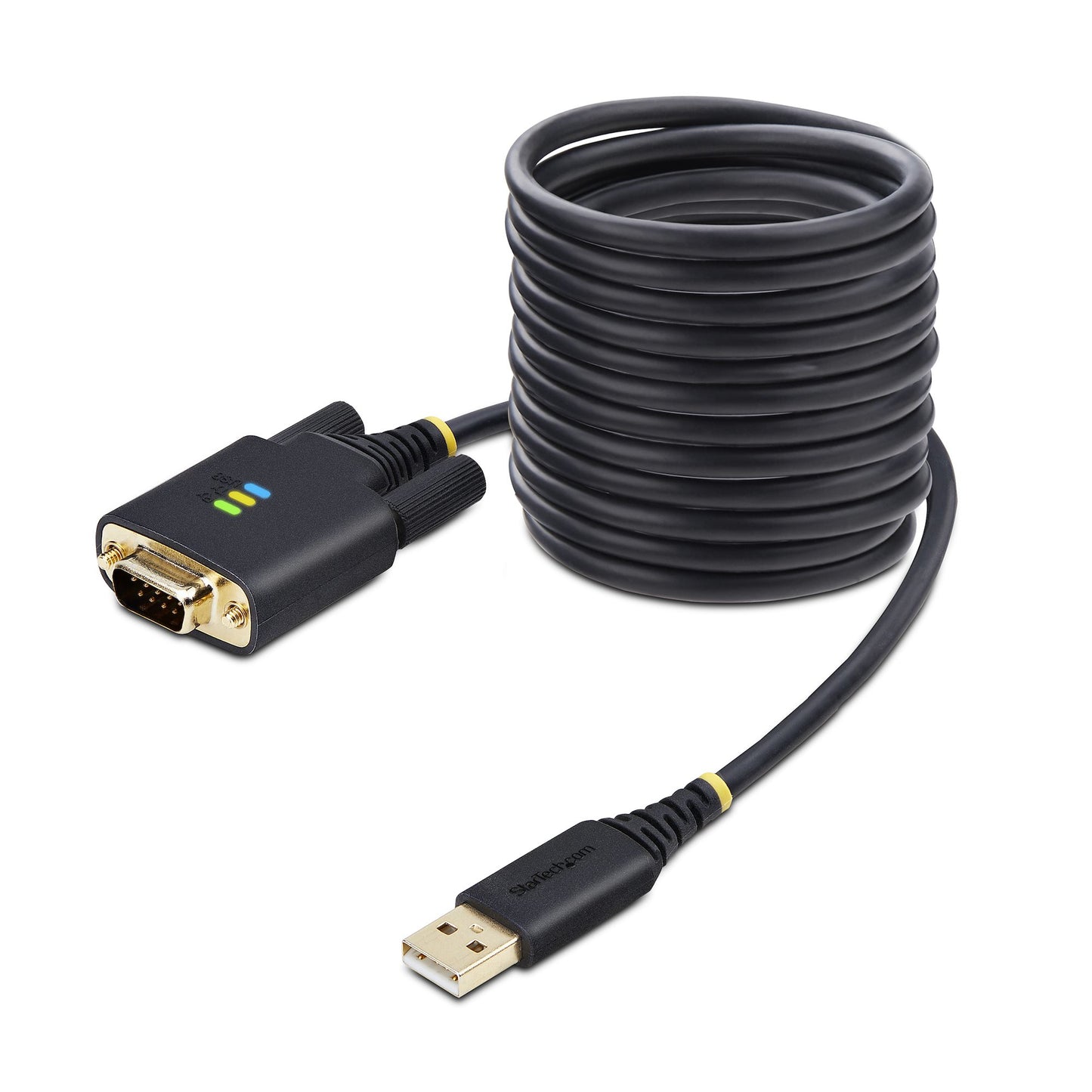 StarTech.com - Cable Adaptador USB a Serie de 3m - Retención COM - FTDI - USB a DB9 RS232 Serial - Tornillos Intercambiables - Protección ESD - Windows/macOS/Linux