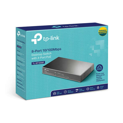 TP-Link - TL-SF1008P switch No administrado Fast Ethernet (10/100) Energía sobre Ethernet (PoE) Oliva