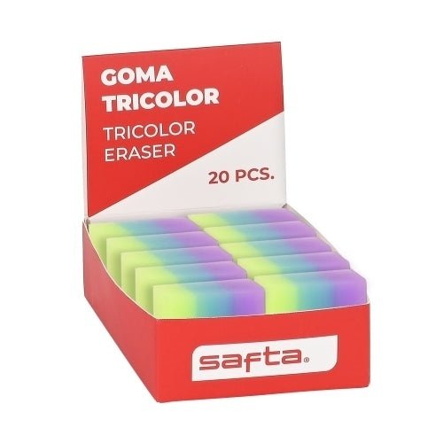 Safta - GOMA BORRAR SAFTA PVC TRICOLOR EXP.20