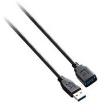 V7 - Cable de extensión USB negro con conector USB 3.0 A hembra a USB 3.0 A macho 3m 10ft