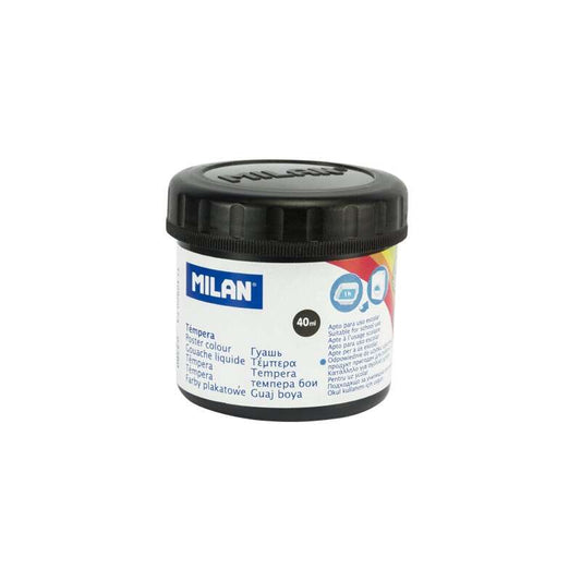 Milan - TEMPERA MILAN 40 ml NEGRO - Pack de 6 unidades