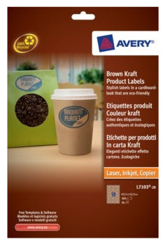 Avery - Brown Kraft Product Labels Marrón