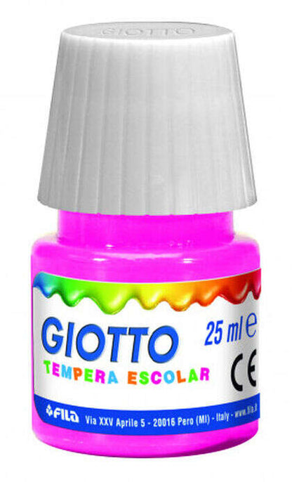 Giotto Tempera Pack de 6 Botes de 25 ml. + Pincel - Base Agua - Excelente Cobertura - Colores Surtidos 1 pieza(s)