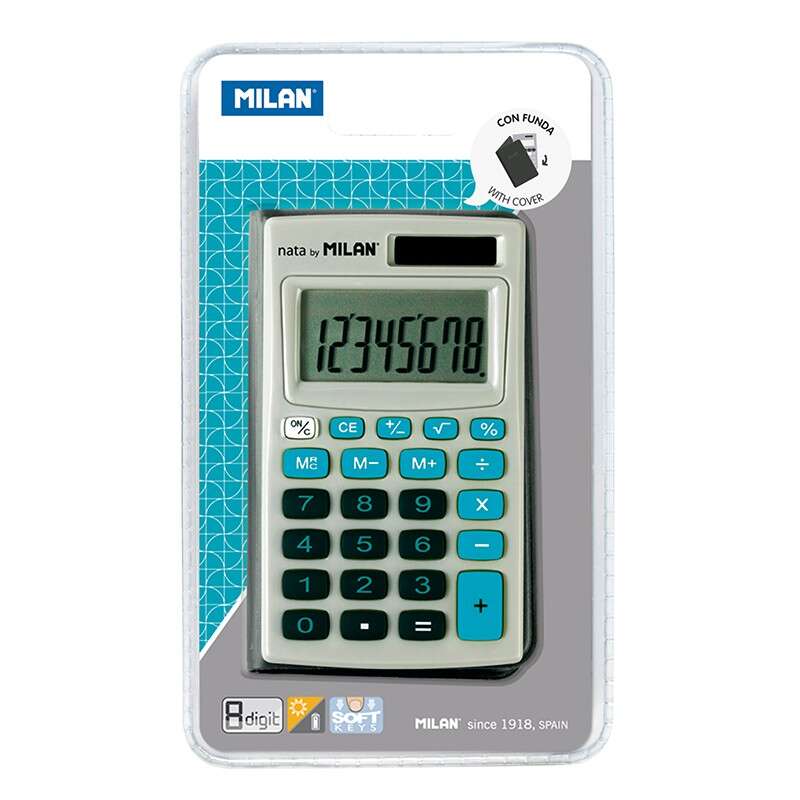 Milan - CALCULADORA 8 DIG. FUNDA TECLAS AZ MILAN 150208BBL