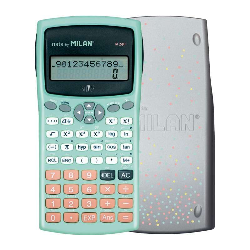 Milan - M240 calculadora Bolsillo Calculadora científica Negro  Plata  Turquesa