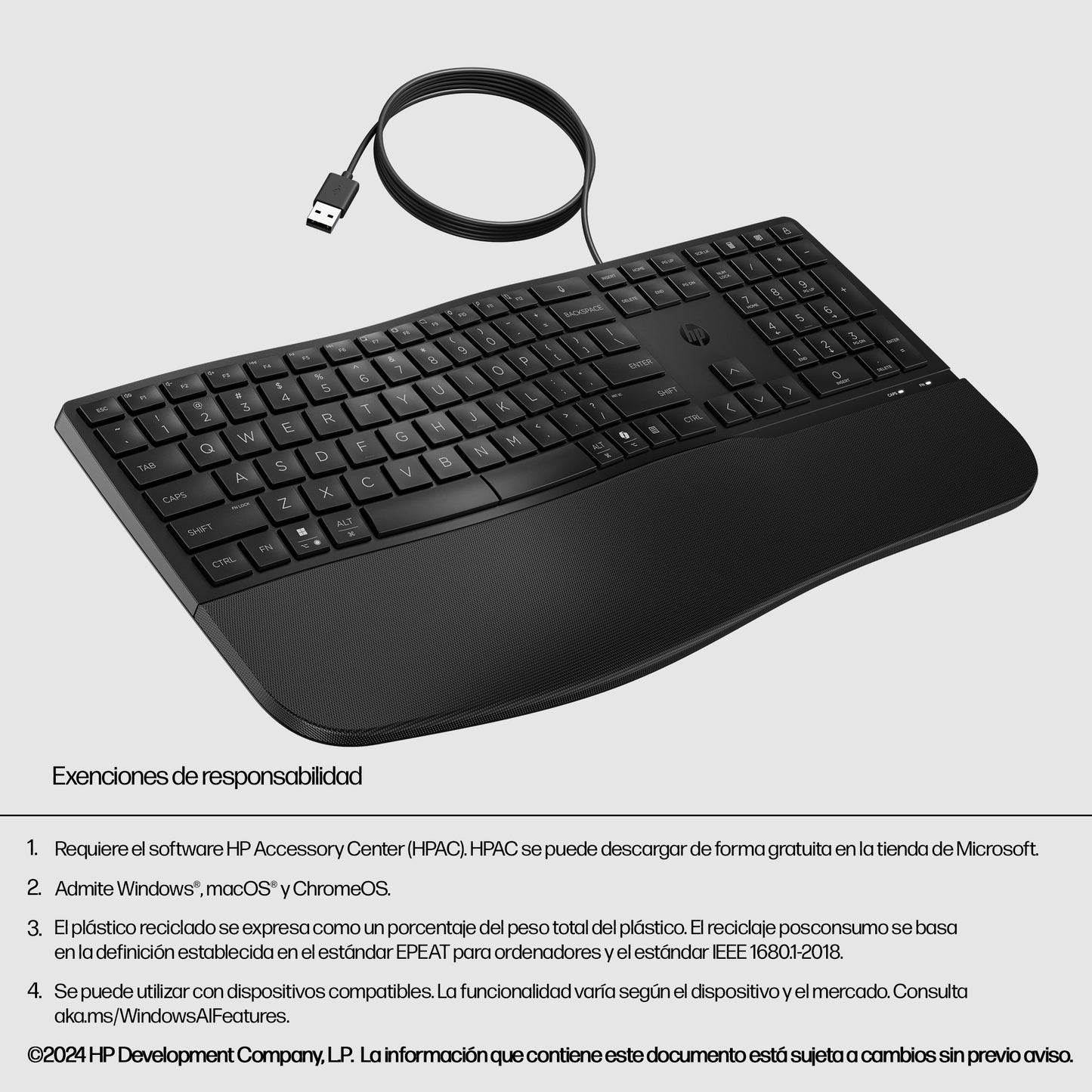 HP - 485 Comfort Wired Keyboard