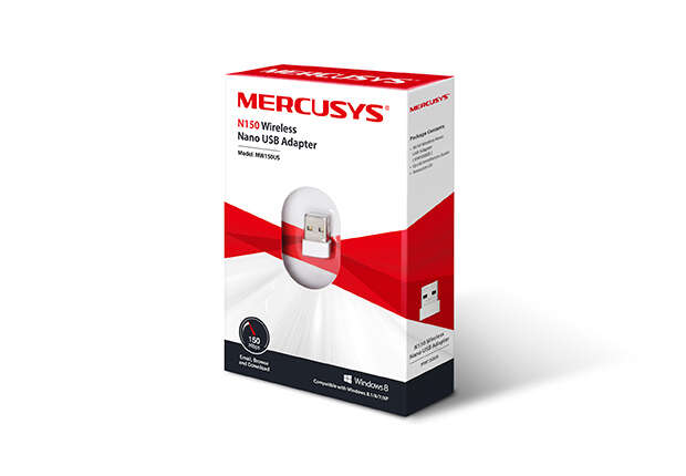 Mercusys Adaptador USB Nano Inalambrico N150 - USB 2.0 - Hasta 150Mbps 1 pieza(s)