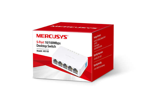 Mercusys - MS105 switch No administrado Fast Ethernet (10/100) Blanco