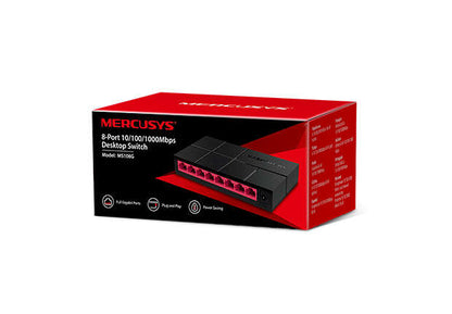 Mercusys - MS108G switch No administrado Gigabit Ethernet (10/100/1000) Negro