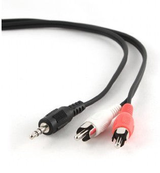 Gembird - 2.5m  3.5mm/2xRCA  M/M cable de audio 2 5 m 3 5mm Negro  Rojo  Blanco