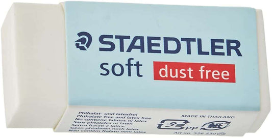 Staedtler Soft 526 S30 Goma de Borrar - Plastico - Maxima Limpieza - Faja Protectora - No Decolora el Papel - Color Blanco 30 pieza(s)