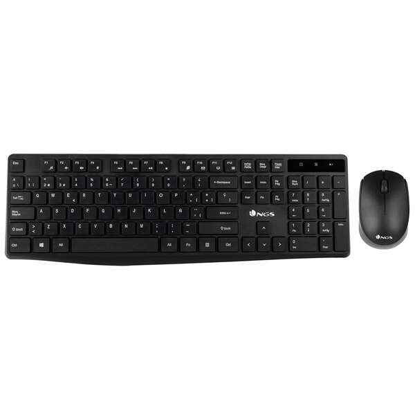 NGS Allure Pack Inalambrico USB Teclado Multimedia + Raton 1200dpi 3 Botones - Uso Ambidiestro - Color Negro 1 pieza(s)