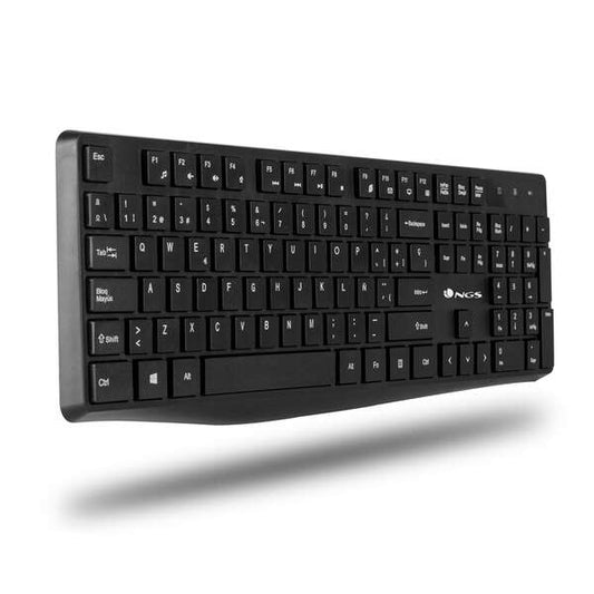 NGS Allure Pack Inalambrico USB Teclado Multimedia + Raton 1200dpi 3 Botones - Uso Ambidiestro - Color Negro 1 pieza(s)