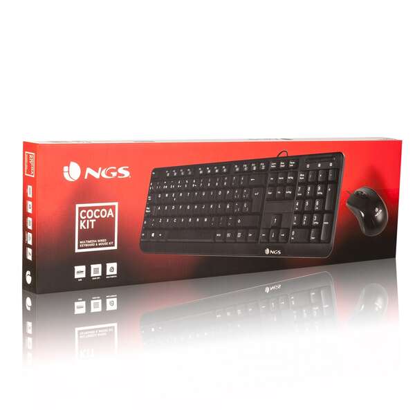 NGS - Cocoa Kit teclado USB QWERTY Negro