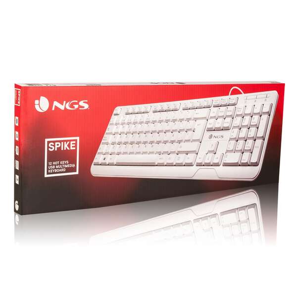 NGS - Spike teclado USB QWERTY Blanco