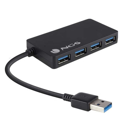 NGS - iHub 3.0 USB 3.2 Gen 1 (3.1 Gen 1) Type-A 5000 Mbit/s Negro