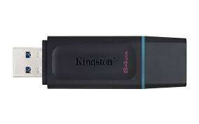 Kingston Technology - DataTraveler Exodia unidad flash USB 64 GB USB tipo A 3.2 Gen 1 (3.1 Gen 1) Negro  Turquesa