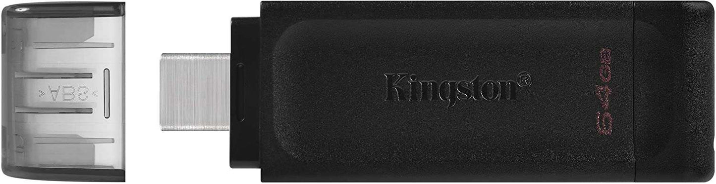 Kingston Technology - DataTraveler 70 unidad flash USB 64 GB USB Tipo C 3.2 Gen 1 (3.1 Gen 1) Negro