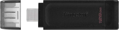 Kingston Technology - DataTraveler 70 unidad flash USB 128 GB USB Tipo C 3.2 Gen 1 (3.1 Gen 1) Negro