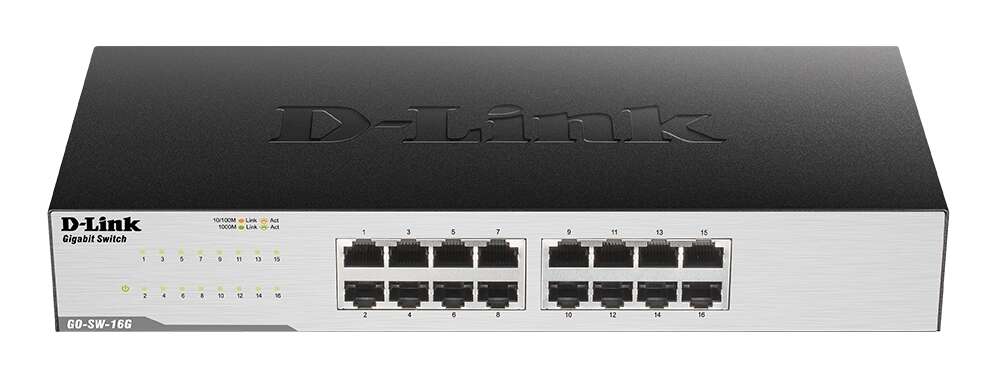 D-Link - GO-SW-16G switch No administrado Gigabit Ethernet (10/100/1000) Negro