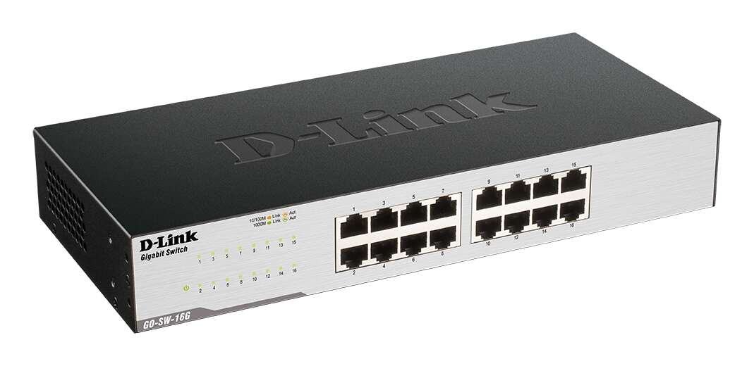 D-Link - GO-SW-16G switch No administrado Gigabit Ethernet (10/100/1000) Negro