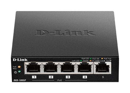 D-Link Switch 5 Puertos Gigabit 10/100/1000 Mbps - PoE+ 1 pieza(s)