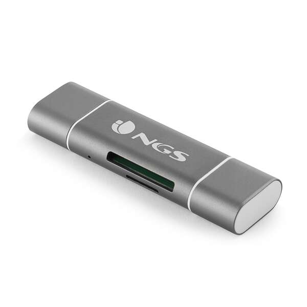 NGS - ALLYREADER USB/Micro-USB Gris  Color blanco lector de tarjeta