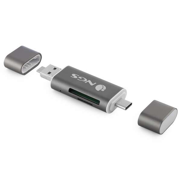 NGS - ALLYREADER USB/Micro-USB Gris  Color blanco lector de tarjeta