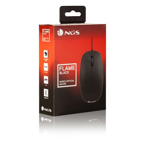 NGS - Flame ratón mano derecha USB tipo A Óptico 1000 DPI