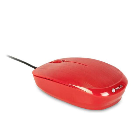 NGS Flame Raton USB 1000dpi - 3 Botones - Uso Ambidiestro - Color Rojo 1 pieza(s)