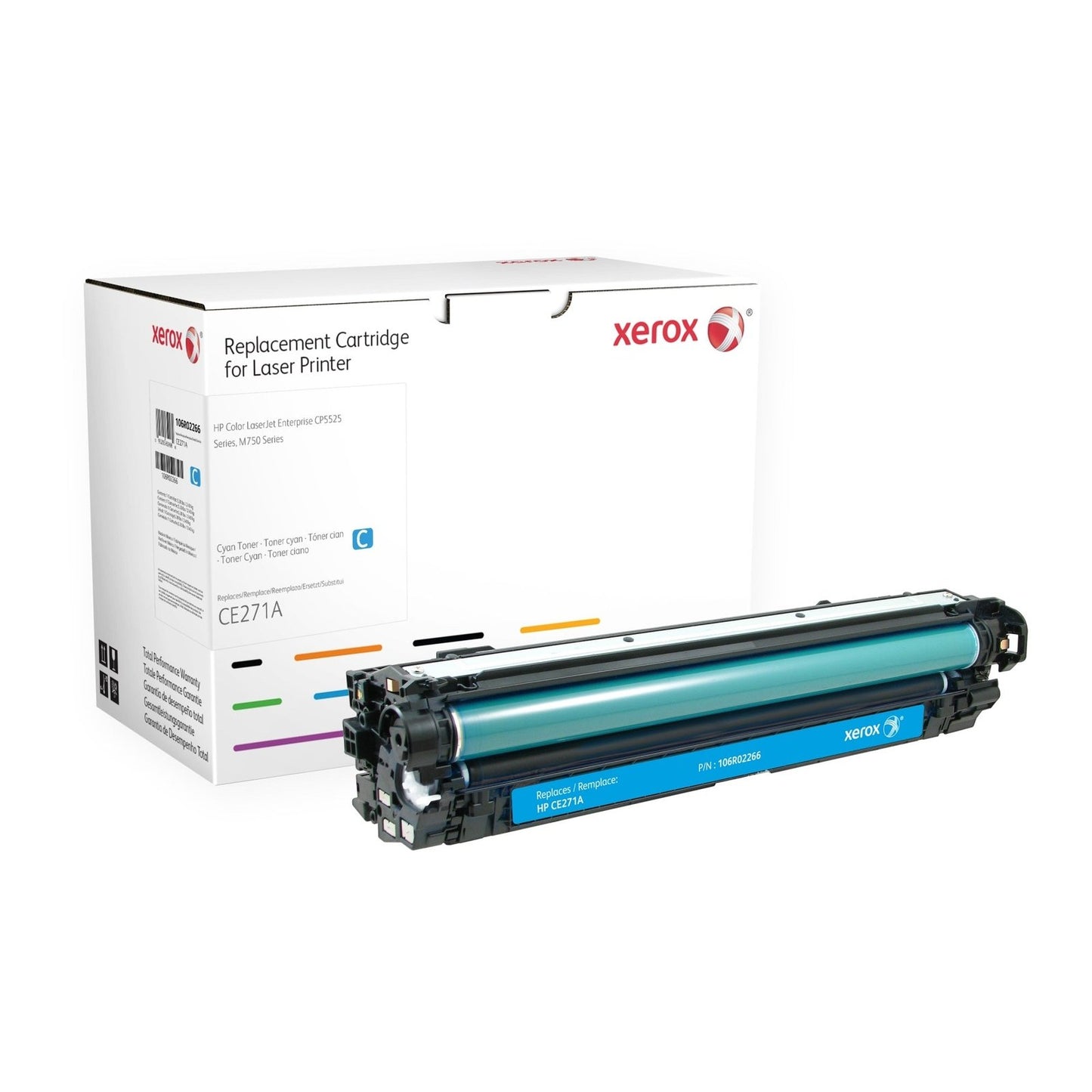 Xerox - Cartucho de tóner cian. Equivalente a HP CE271A. Compatible con HP Colour LaserJet CP5525