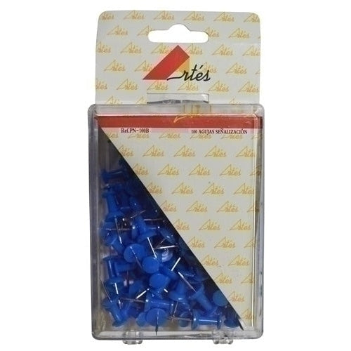 Artes - AGUJA SEÑALIZ.PUSH-PIN ARTES 100  AZULES