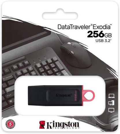 Kingston Technology - DataTraveler Exodia unidad flash USB 256 GB USB tipo A 3.2 Gen 1 (3.1 Gen 1) Negro  Rosa