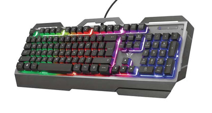 Trust Gaming GXT 856 Torac Teclado USB - 12 Teclas Multimedia - Antighosting - Iluminacion LED - Placa Superior Metalica - Cable de 1.80m - Color Gris Oscuro 1 pieza(s)