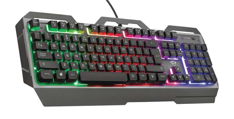 Trust Gaming GXT 856 Torac Teclado USB - 12 Teclas Multimedia - Antighosting - Iluminacion LED - Placa Superior Metalica - Cable de 1.80m - Color Gris Oscuro 1 pieza(s)