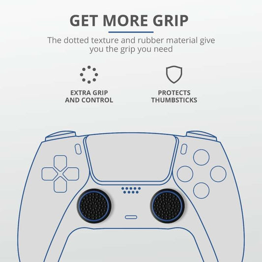 Trust Gaming GXT 266 Pack de 4 Grips para Mando PS5 - 2 Blancos que Brillan en la Oscuridad y 2 Negros 1 pieza(s)